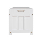 Banc à chaussures rembourré 3 portes de style rustique avec coussin amovible et espace de rangement caché