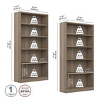 Bibliothèque de rangement universelle haute à 5 étagères – Lot de 2 par