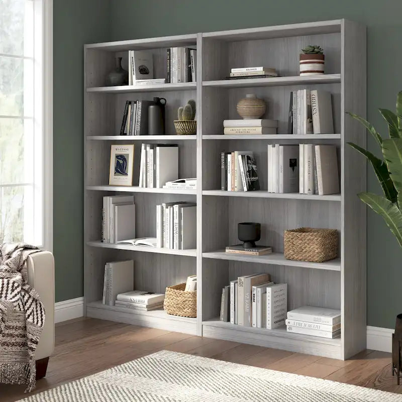 Bibliothèque de rangement universelle haute à 5 étagères – Lot de 2 par