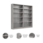Bibliothèque de rangement universelle haute à 5 étagères – Lot de 2 par