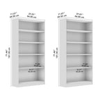Bibliothèque de rangement universelle haute à 5 étagères – Lot de 2 par