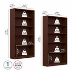 Bibliothèque de rangement universelle haute à 5 étagères – Lot de 2 par