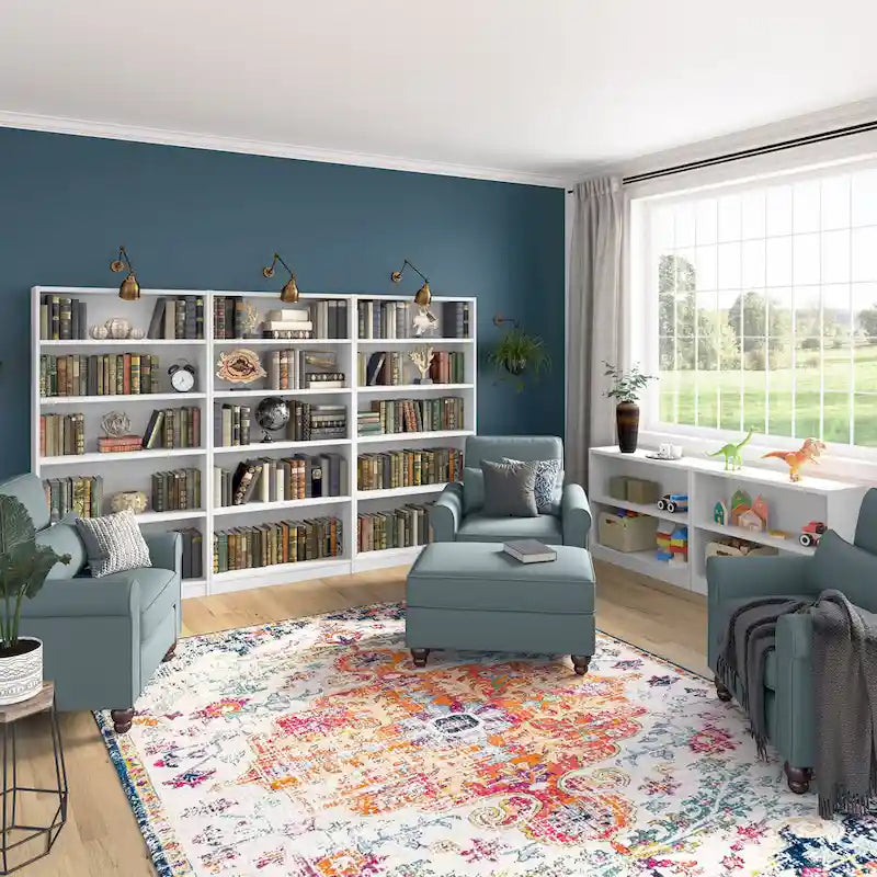 Bibliothèque de rangement universelle haute à 5 étagères – Lot de 2 par