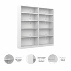 Bibliothèque de rangement universelle haute à 5 étagères – Lot de 2 par