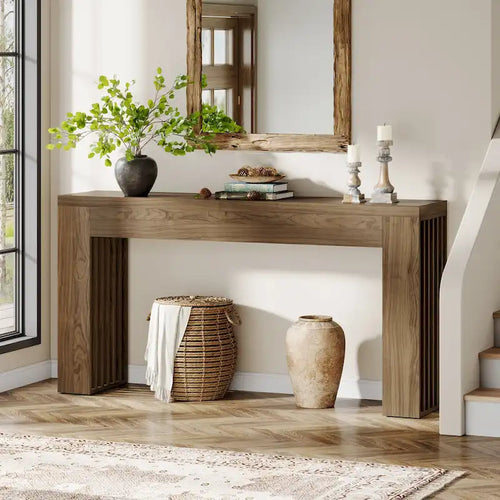Console de 59 pouces pour salon, table d'entrée de style ferme