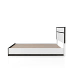 Ensemble de lit et de table de chevet Conjira Modern 2 pièces en bois blanc avec rangement