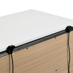 Ensemble de lit et de table de chevet Conjira Modern 2 pièces en bois blanc avec rangement
