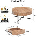 Table Basse Ronde avec Tiroirs
