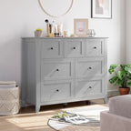 Commode moderne pour chambre à coucher avec 7 tiroirs