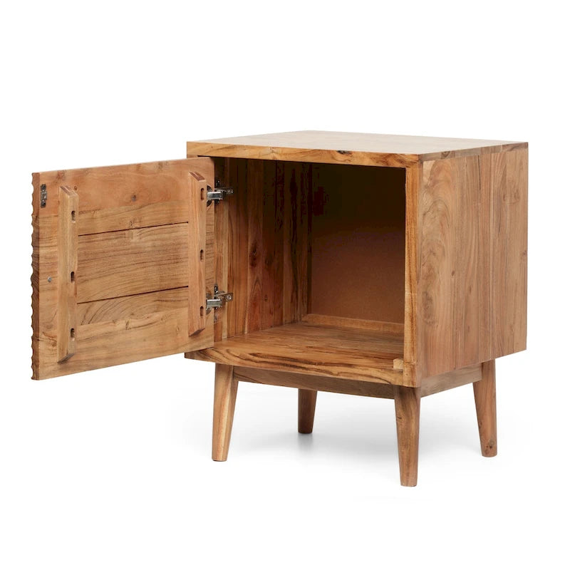 Eakins Handcrafted Boho Acacia Wood Nightstands (Set of 2) by 