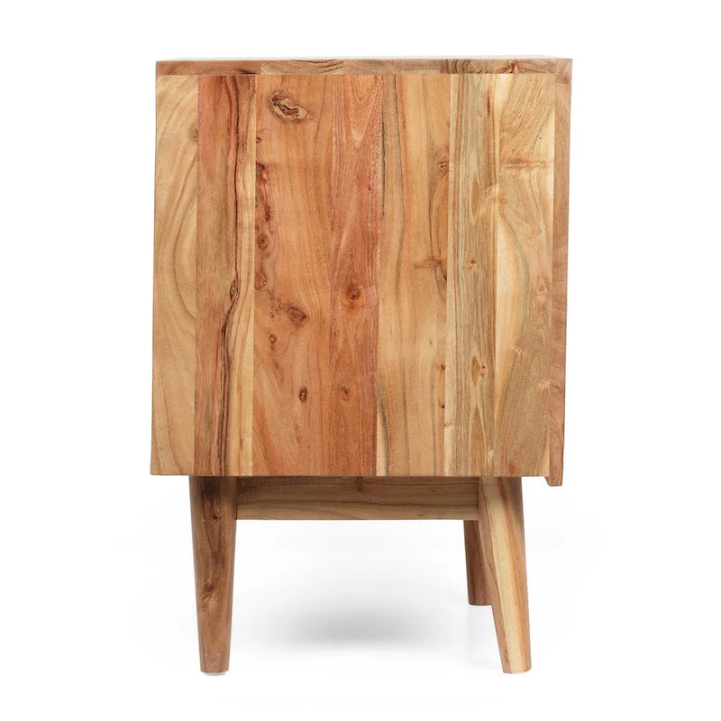Tables de chevet Eakins Boho en bois d'acacia fabriquées à la main (lot de 2) par
