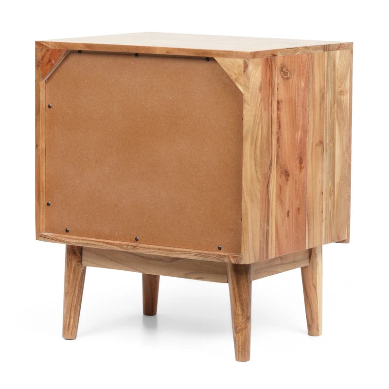 Tables de chevet Eakins Boho en bois d'acacia fabriquées à la main (lot de 2) par