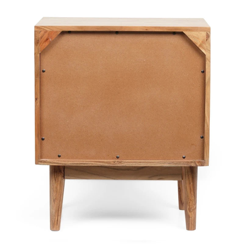 Tables de chevet Eakins Boho en bois d'acacia fabriquées à la main (lot de 2) par