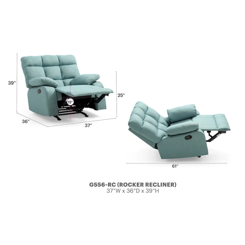 Fauteuil inclinable en tissu Cindy – 37L x 39P x 38H