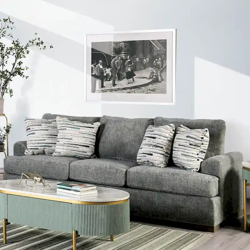 Nort Transitional Fabric Padded Flared Arms Sofa by 