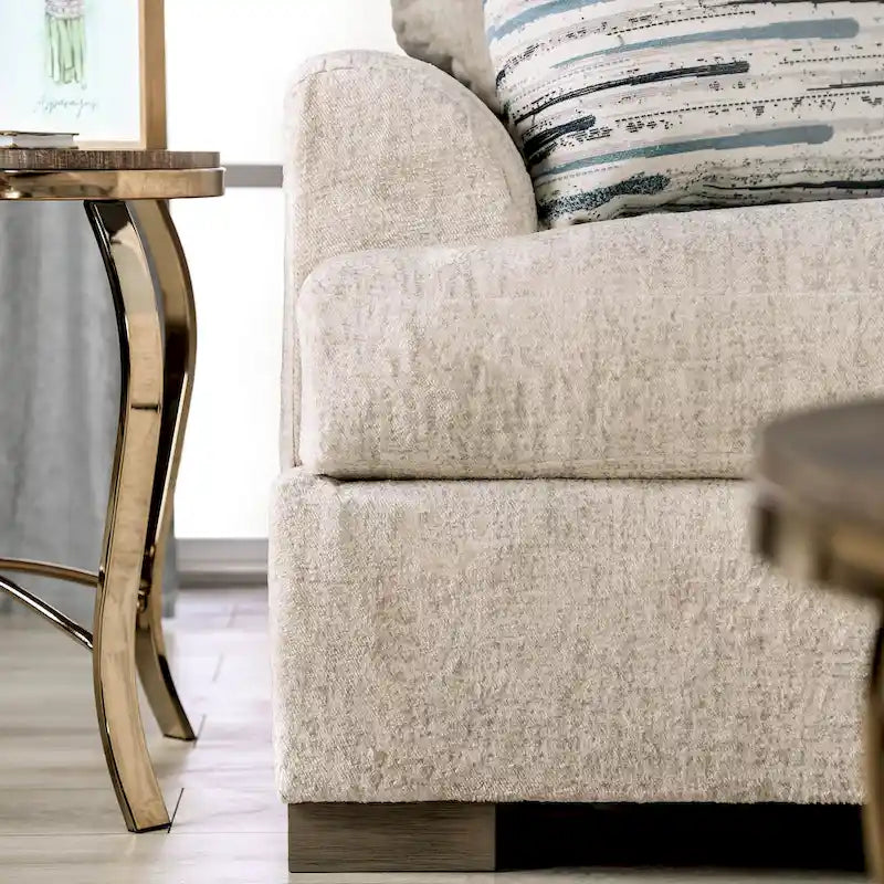 Canapé Nort avec accoudoirs évasés rembourrés en tissu de transition par
