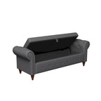 Banc d'entrée moderne de 63 po, banc de lit, banc de rangement avec accoudoirs roulés