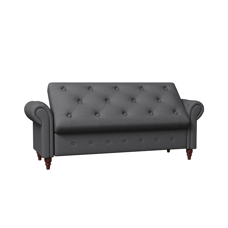 Banc d'entrée moderne de 63 po, banc de lit, banc de rangement avec accoudoirs roulés