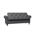 Banc d'entrée moderne de 63 po, banc de lit, banc de rangement avec accoudoirs roulés