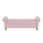 Banc d'entrée moderne de 63 po, banc de lit, banc de rangement avec accoudoirs roulés