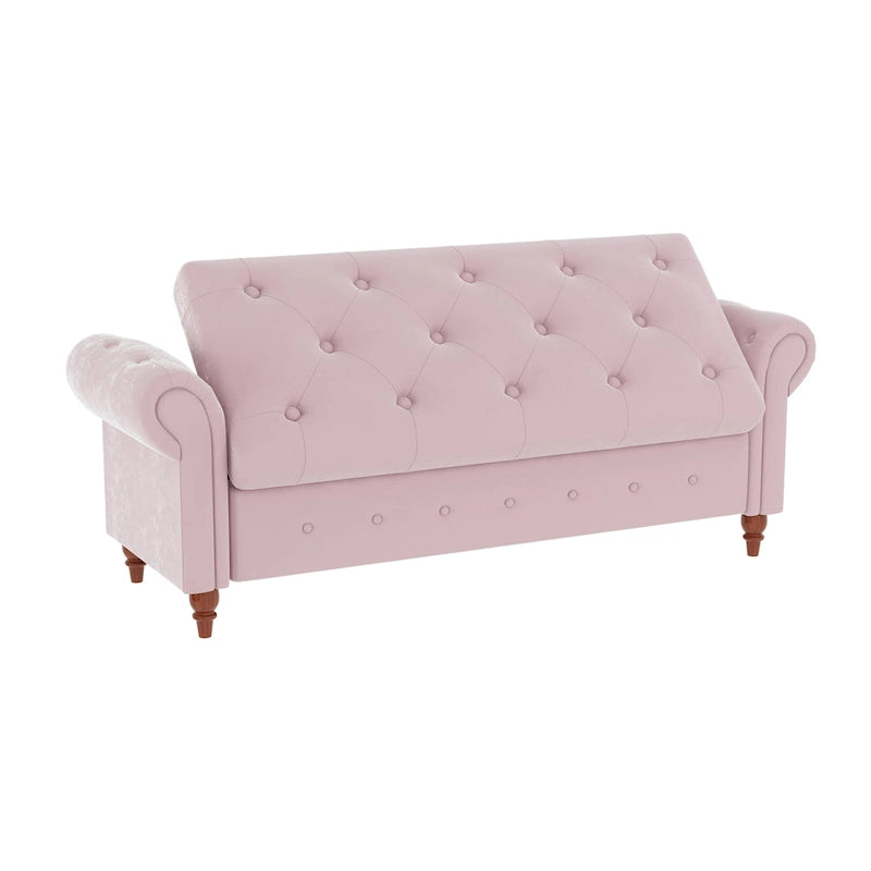 Banc d'entrée moderne de 63 po, banc de lit, banc de rangement avec accoudoirs roulés