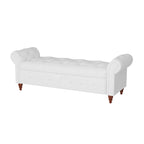 Banc d'entrée moderne de 63 po, banc de lit, banc de rangement avec accoudoirs roulés