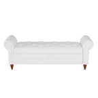 Banc d'entrée moderne de 63 po, banc de lit, banc de rangement avec accoudoirs roulés