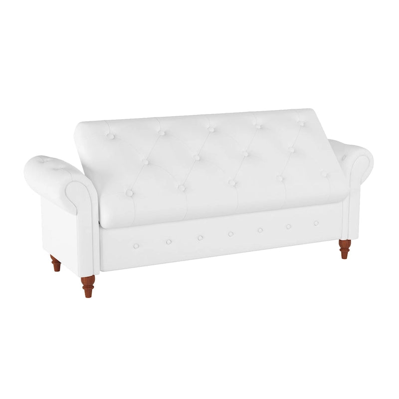 Banc d'entrée moderne de 63 po, banc de lit, banc de rangement avec accoudoirs roulés