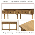 Console Table Table d'appoint Montage facile avec deux tiroirs de rangement et étagère inférieure pour le salon, l'entrée