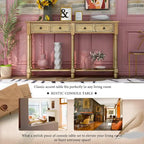 Console Table Table d'appoint Montage facile avec deux tiroirs de rangement et étagère inférieure pour le salon, l'entrée