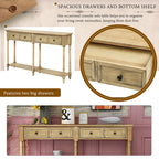 Console Table Table d'appoint Montage facile avec deux tiroirs de rangement et étagère inférieure pour le salon, l'entrée