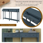 Console Table Table d'appoint Montage facile avec deux tiroirs de rangement et étagère inférieure pour le salon, l'entrée