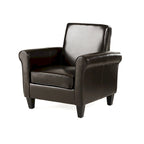 Fauteuil club Freemont en cuir reconstitué marron par