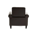 Fauteuil club Freemont en cuir reconstitué marron par