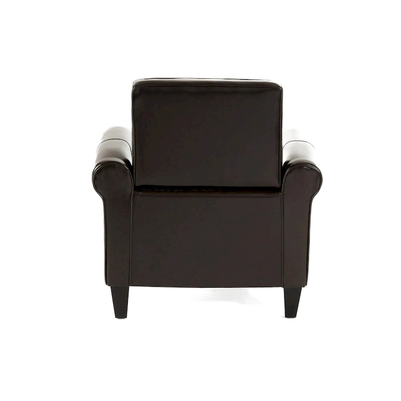 Fauteuil club Freemont en cuir reconstitué marron par