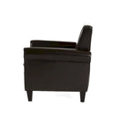 Fauteuil club Freemont en cuir reconstitué marron par