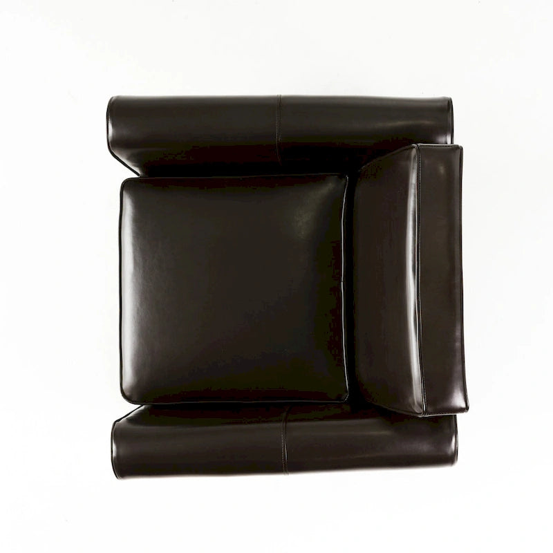Fauteuil club Freemont en cuir reconstitué marron par