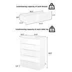 Commode à 5 tiroirs avec tiroirs brillants et éclairage de rangement
