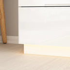Commode à 5 tiroirs avec tiroirs brillants et éclairage de rangement