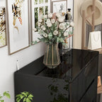 Commode à 5 tiroirs avec tiroirs brillants et éclairage de rangement