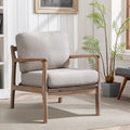 Fauteuil d'appoint Mid-century moderne avec cadre en bois massif et coussins amovibles