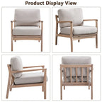 Fauteuil d'appoint Mid-century moderne avec cadre en bois massif et coussins amovibles