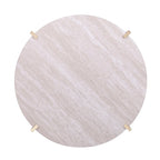 Table basse ronde Aldea en faux marbre avec étagère