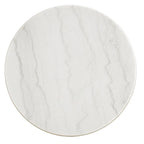 Table d'appoint ronde Egan avec plateau en marbre et finition argentée par