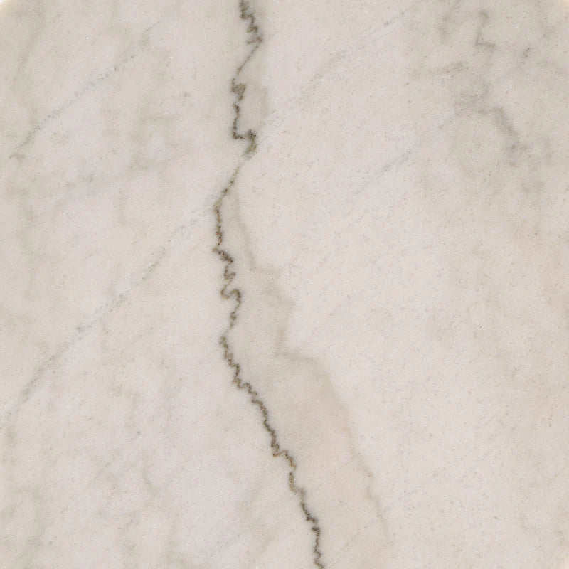 Table d'appoint ronde Egan avec plateau en marbre et finition argentée par