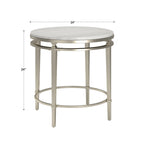 Table d'appoint ronde Egan avec plateau en marbre et finition argentée par