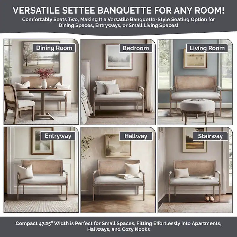 Causeuse Madison Park Willshire beige naturel récupéré