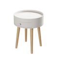 Table de Chevet avec Tiroir Rond, Table d'Appoint, Table Basse pour Canapé, Meuble de Salon, Chambre, Petit Espace