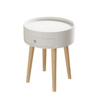 Table de Chevet avec Tiroir Rond, Table d'Appoint, Table Basse pour Canapé, Meuble de Salon, Chambre, Petit Espace