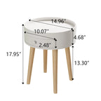 Table de Chevet avec Tiroir Rond, Table d'Appoint, Table Basse pour Canapé, Meuble de Salon, Chambre, Petit Espace
